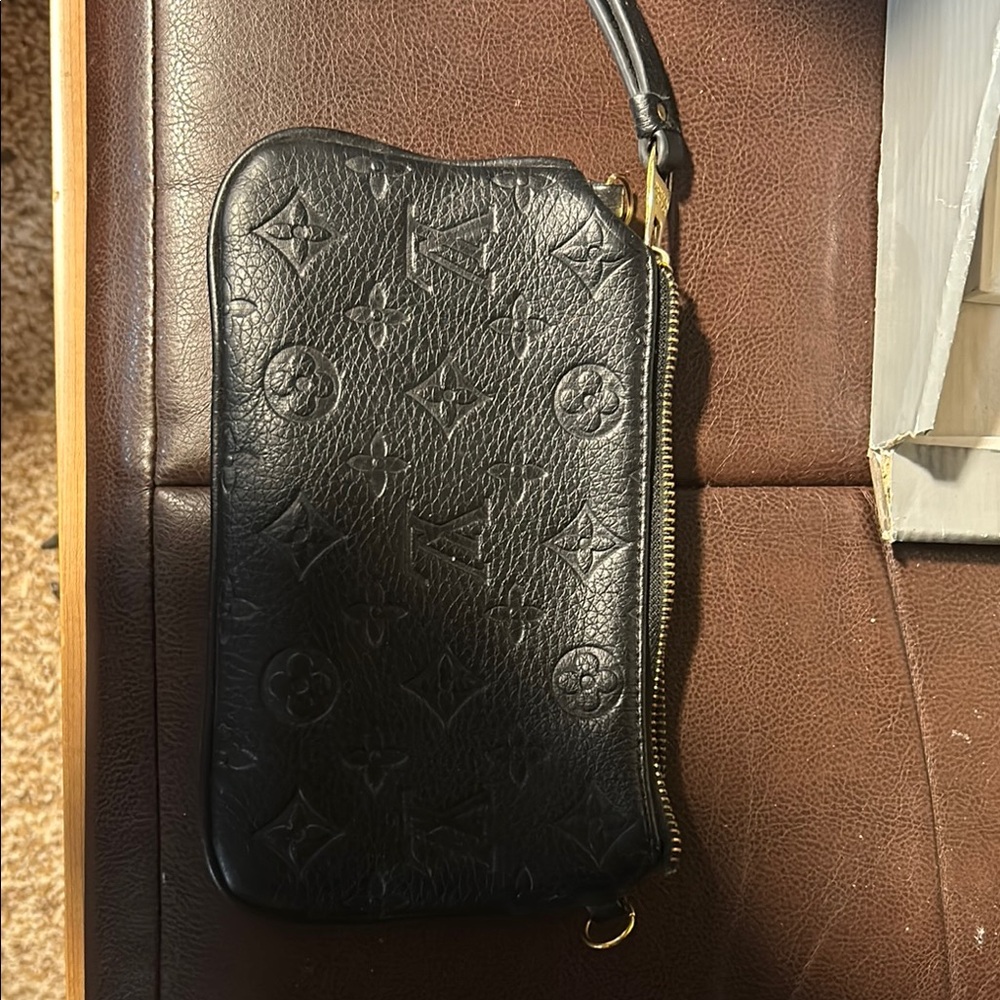 Louis Vuitton Black Clutch with Gold Accents